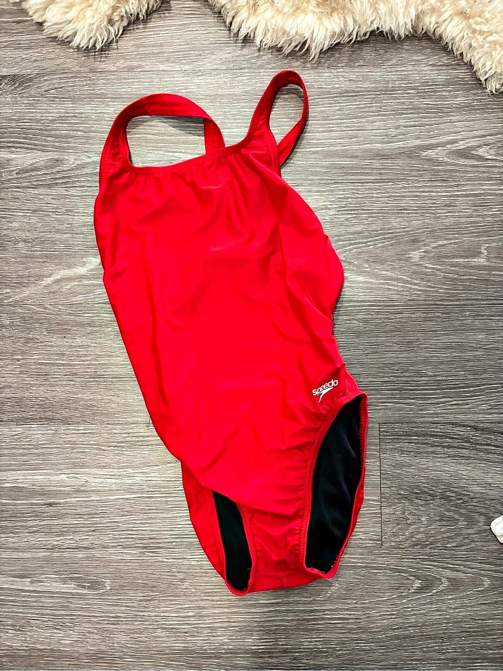 Speedo Pro LT Super Pro One Piece Swimsuit Red & Black Size 12